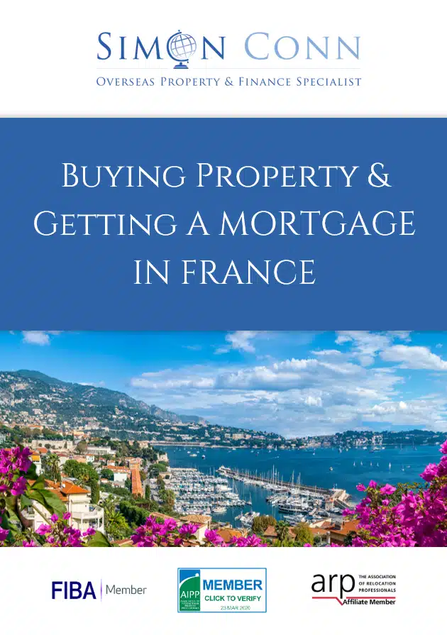 GUIDE-Buying-Property-&-Getting-a-Mortgage-in-France-Simon-Conn Front cover of the Guide to Buying Property & Getting a Mortgage in France.